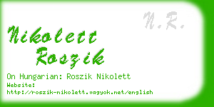 nikolett roszik business card